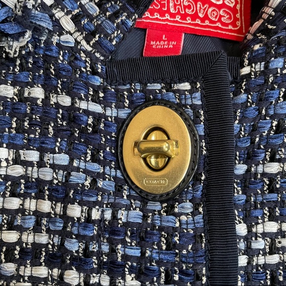 COACH 1941 Poppy Blue Phoebe Tweed Blazer Jacket - Picture 7 of 16